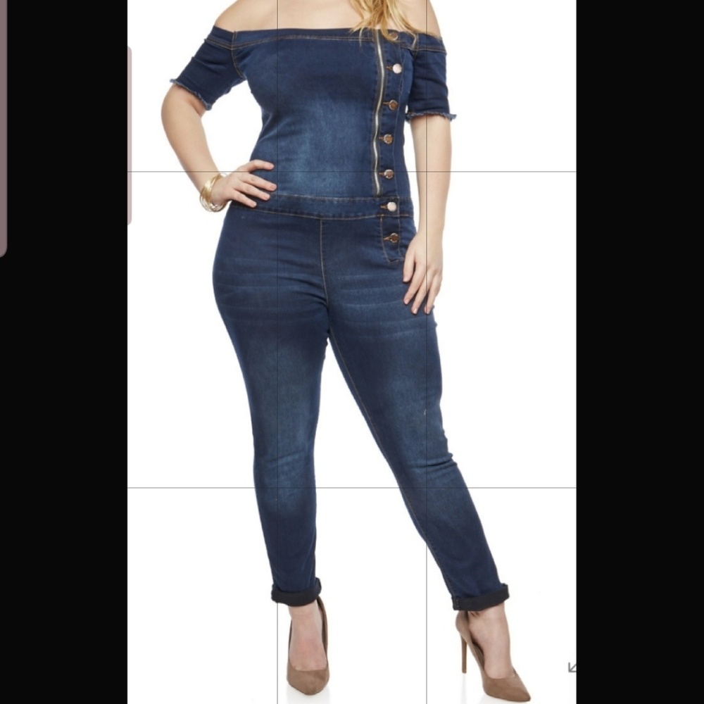 Rainbow Shop V.I.P. Denim Jumpsuit size 21/22